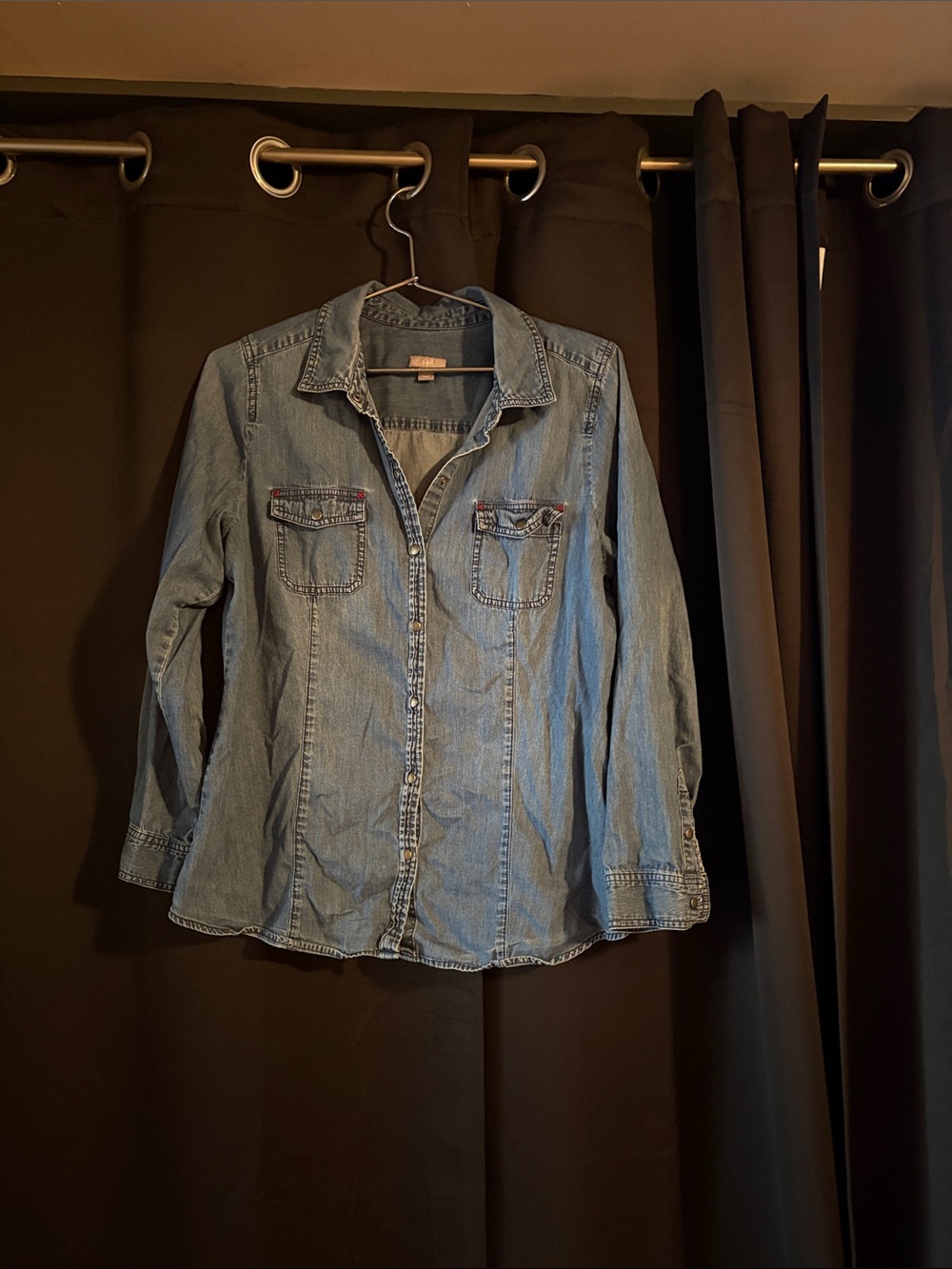 J. Jill Light Blue Denim Button-Down Shirt